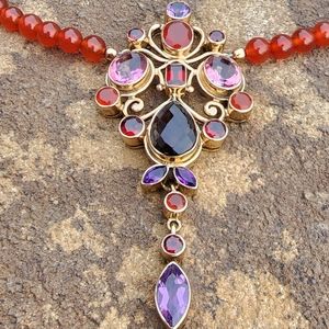 Nicky Butler Carnelian Amethyst Garnet Bronze Collection NB Necklace Designer